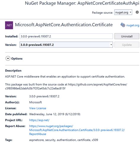 microsoft ASP.NET certificate authentication